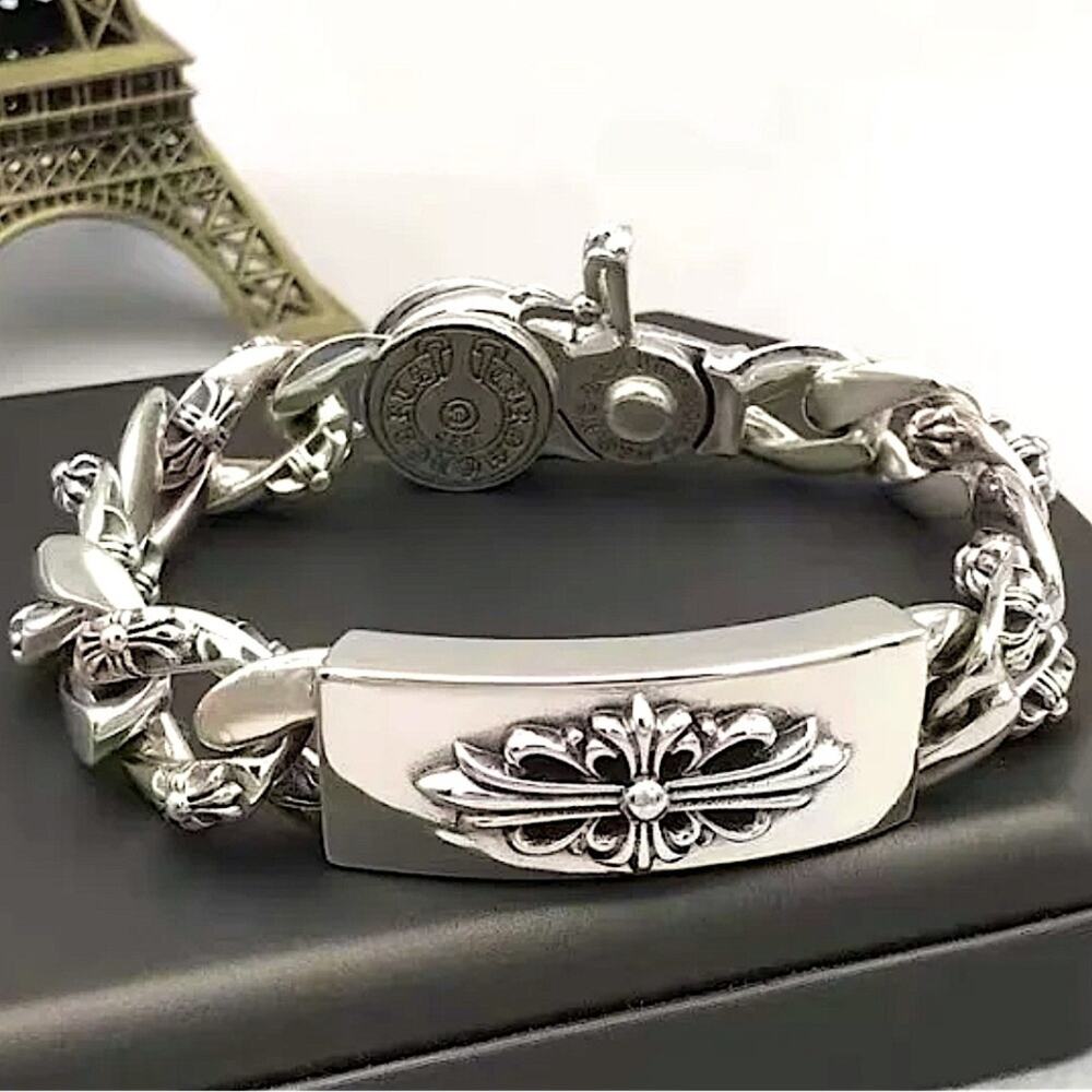 Stainless Steel Vintage Style Cross Unisex Bracelet Chain Link